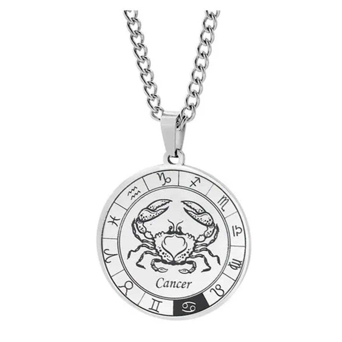GENERICO - Collar Acero Quirúrgico Signo Cancer Zodiaco Horóscopo