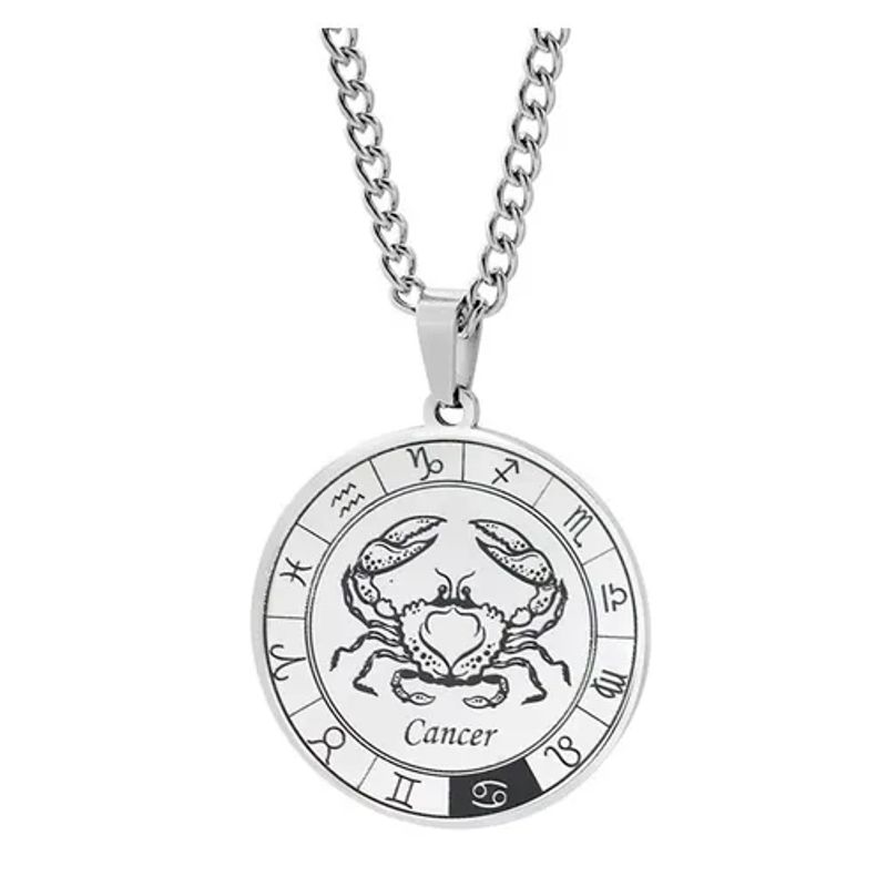 GENERICO - Collar Acero Quirúrgico Signo Cancer Zodiaco Horóscopo