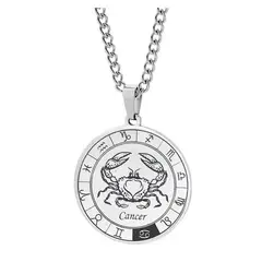 GENERICO - Collar Acero Quirúrgico Signo Cancer Zodiaco Horóscopo