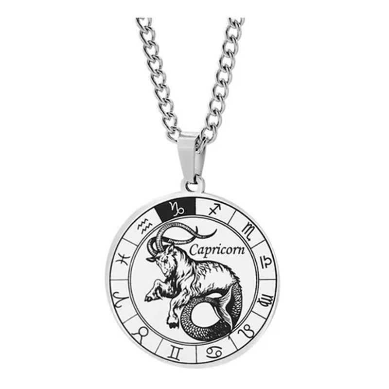 GENERICO - Collar Acero Quirúrgico Signo Capricornio Zodiaco Horóscopo