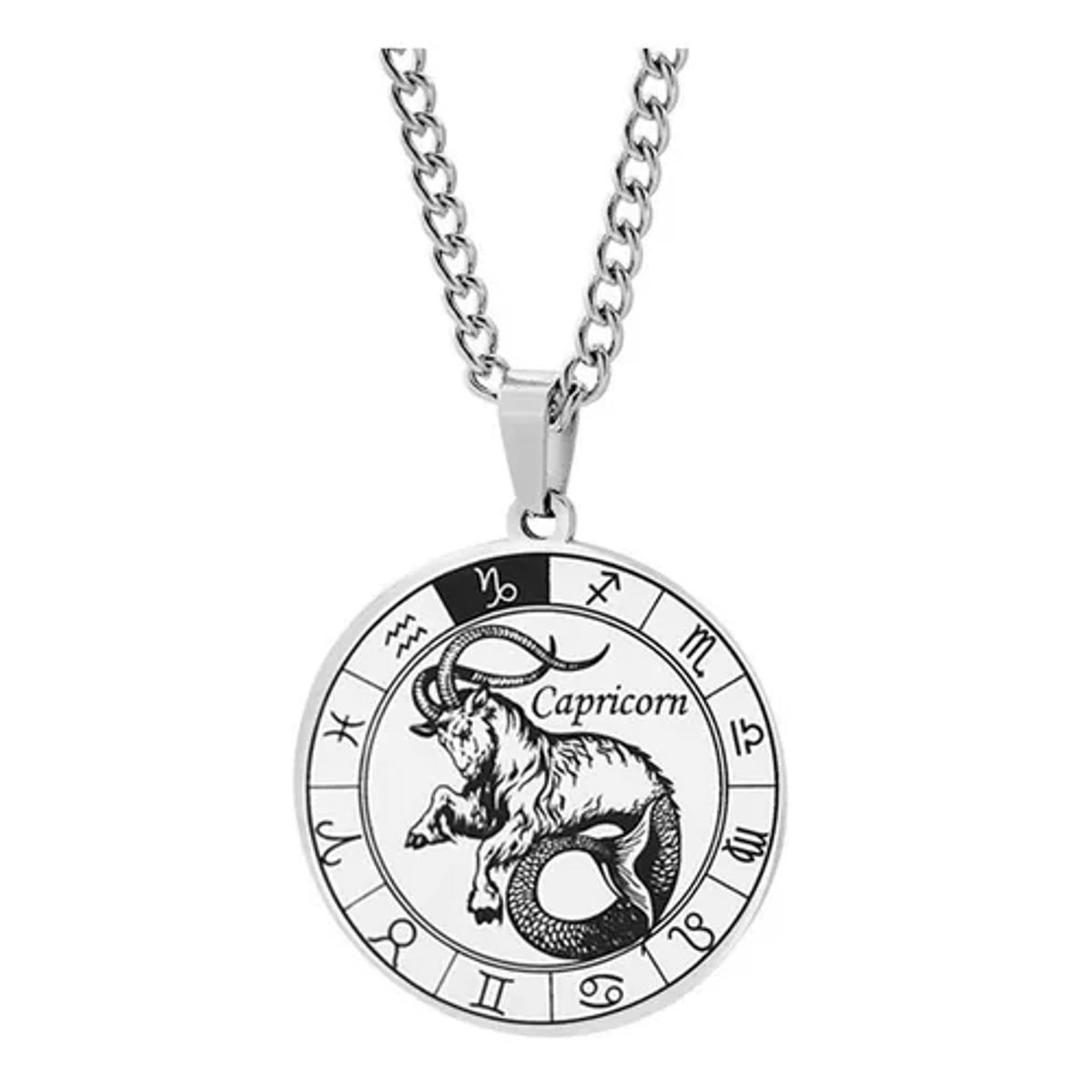 GENERICO - Collar Acero Quirúrgico Signo Capricornio Zodiaco Horóscopo