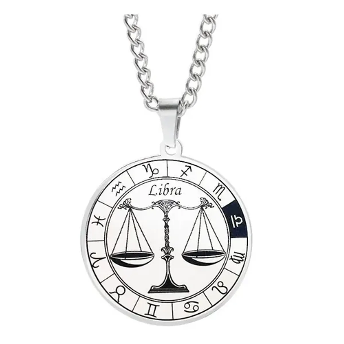 GENERICO - Collar Acero Quirúrgico Signo Libra Zodiaco Horóscopo