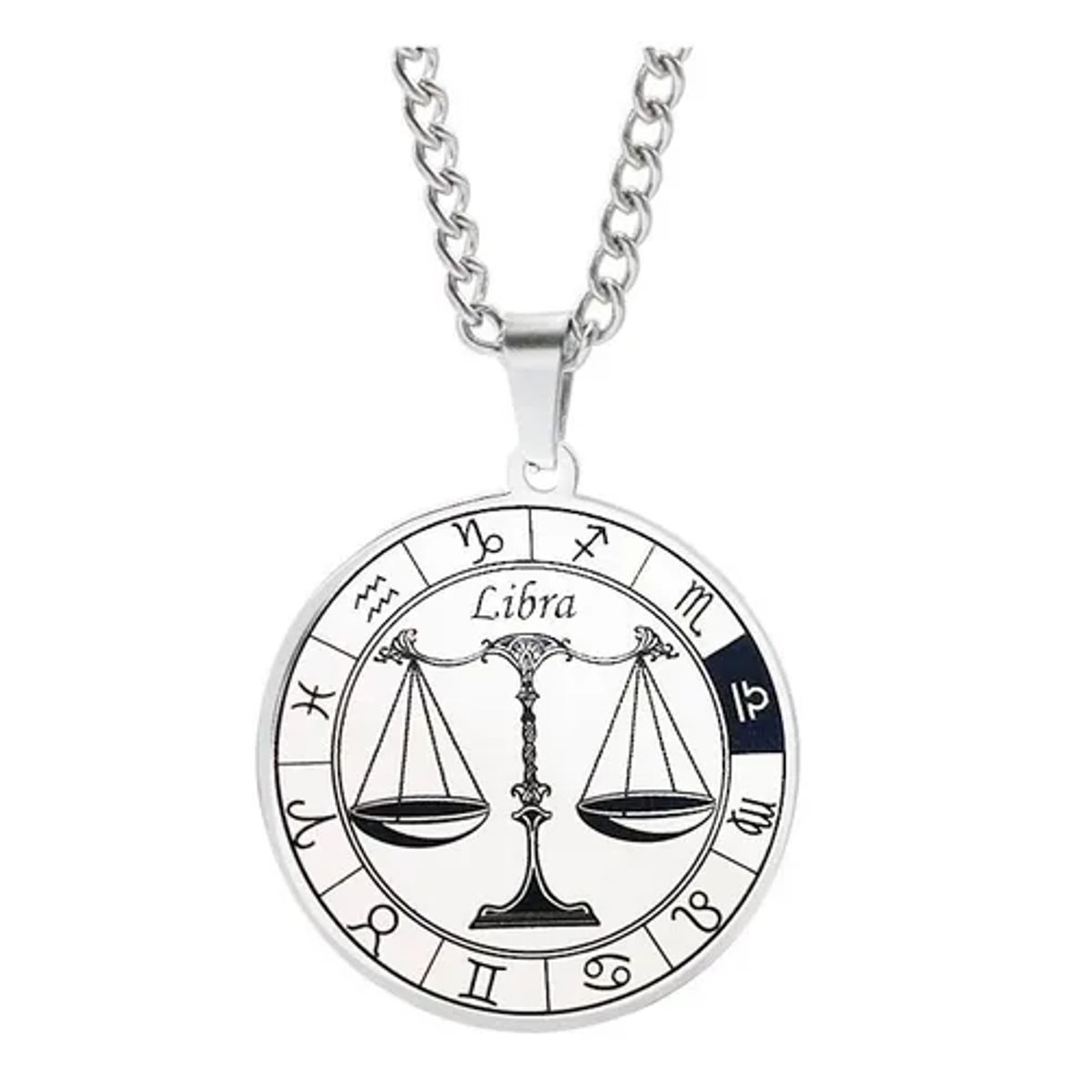 GENERICO - Collar Acero Quirúrgico Signo Libra Zodiaco Horóscopo