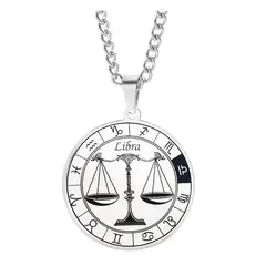 GENERICO - Collar Acero Quirúrgico Signo Libra Zodiaco Horóscopo