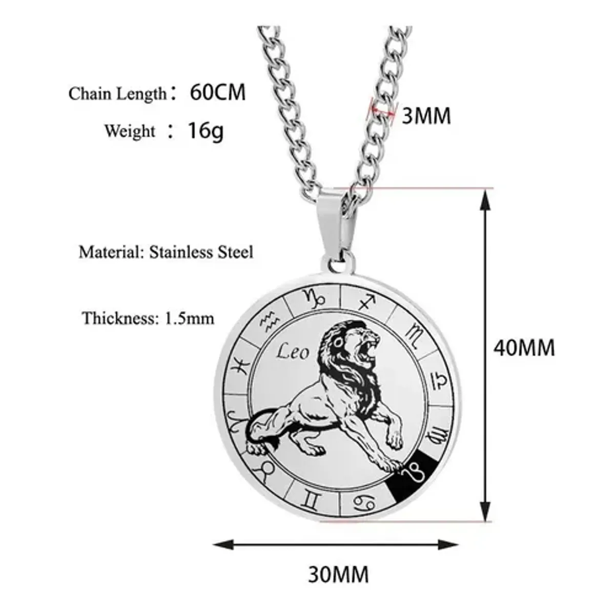 GENERICO - Collar Acero Quirúrgico Signo Libra Zodiaco Horóscopo