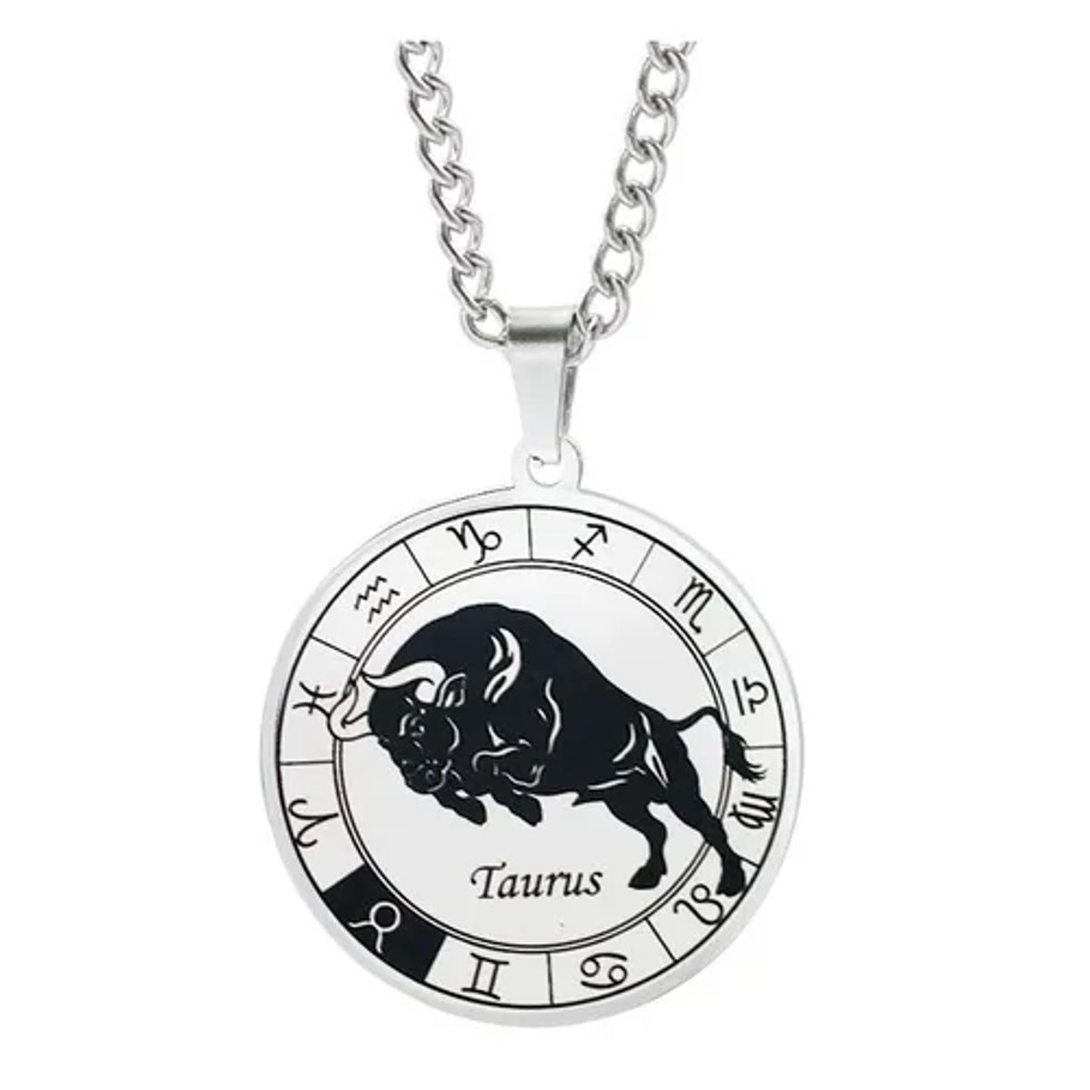 GENERICO - Collar Acero Quirúrgico Signo Tauro Zodiaco Horóscopo