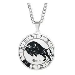 GENERICO - Collar Acero Quirúrgico Signo Tauro Zodiaco Horóscopo