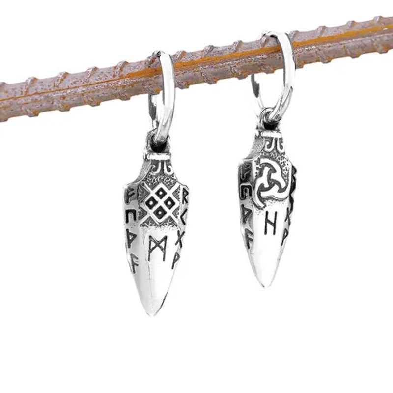 GENERICO - Aros Vikingos Punk Runas Vikingas Hombre Mujer Style