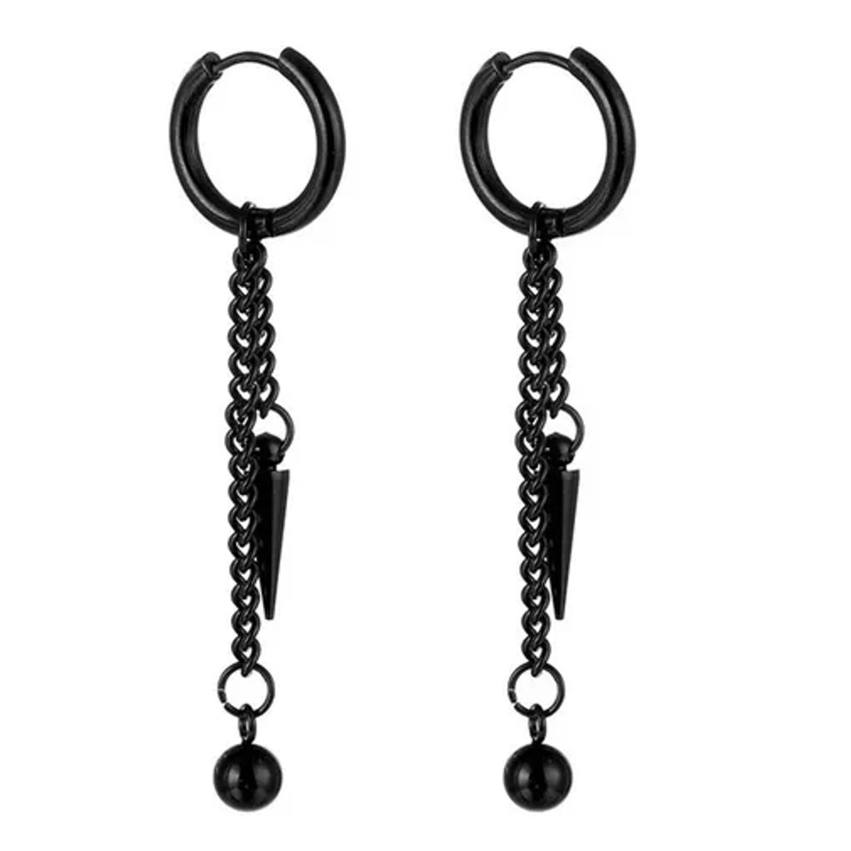 GENERICO - Aros Punk Black Silver Ring Vikingos Hombre Mujer Moda Royal Madriz
