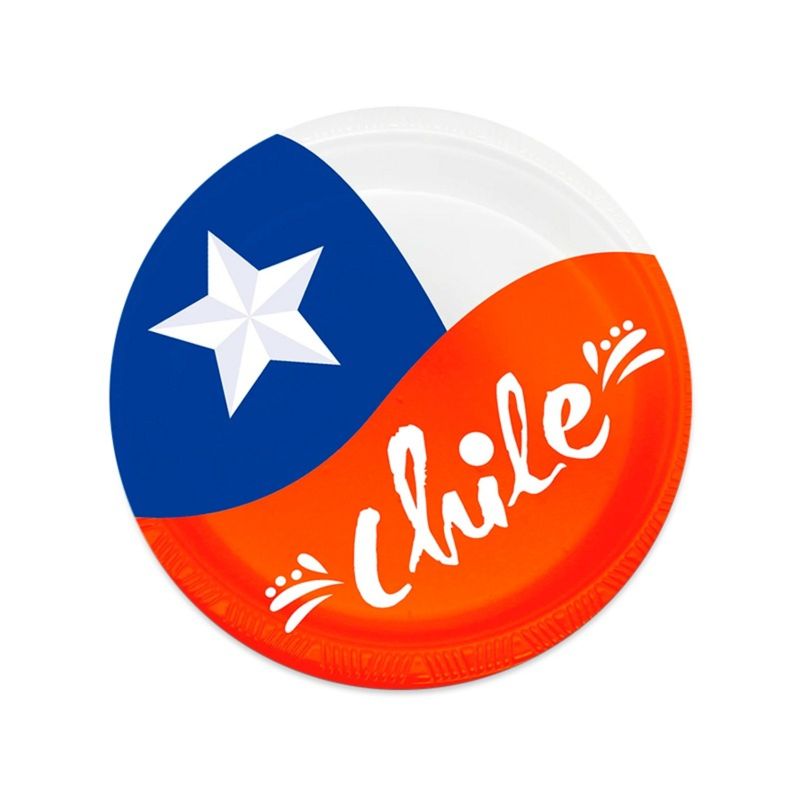 BIG PARTY - PACK X 4 DE 6 PLATOS 18 CENTIMETROS FIESTAS PATRIAS CHILE  BIG PARTY