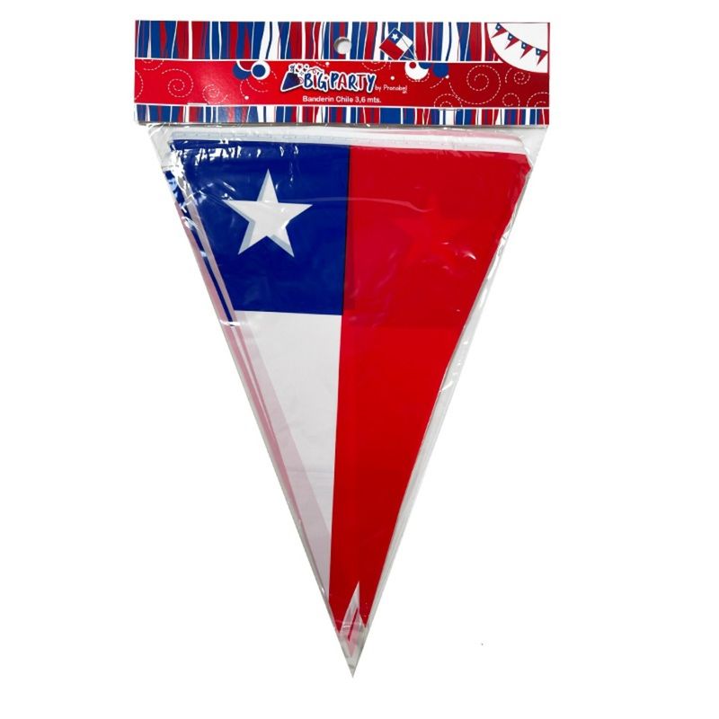 BIG PARTY - PACK X 4 BANDERÍN PLÁSTICO 22×29 CM 36 METROS  BIG PARTY
