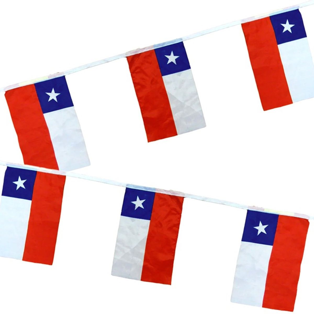 BIG PARTY - PACK X 4 GUIRNALDA BANDERA CHILENA DE GÉNERO 9 UNID EN 3 METROS