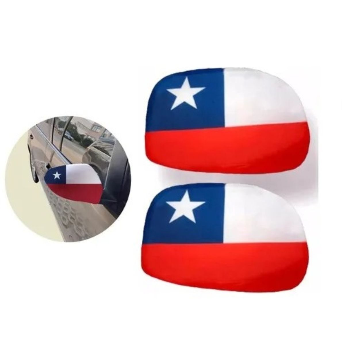 PALERMO - PACK X 4 CUBRE ESPEJOS BANDERA CHILENA  PALERMO