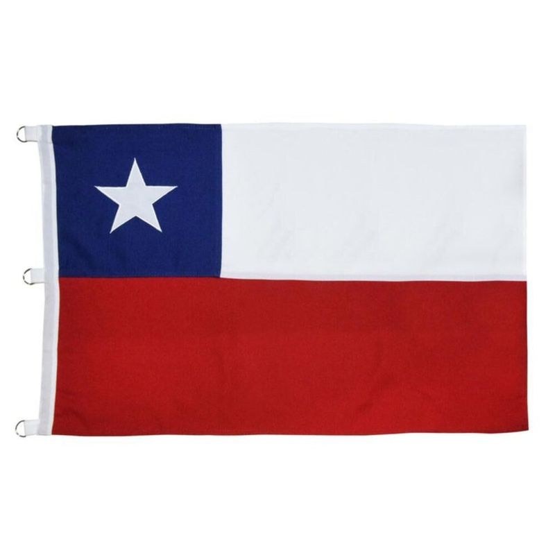 PALERMO - BANDERA CHILENA 120X180 CENTIMETROS BORDADA  PALERMO