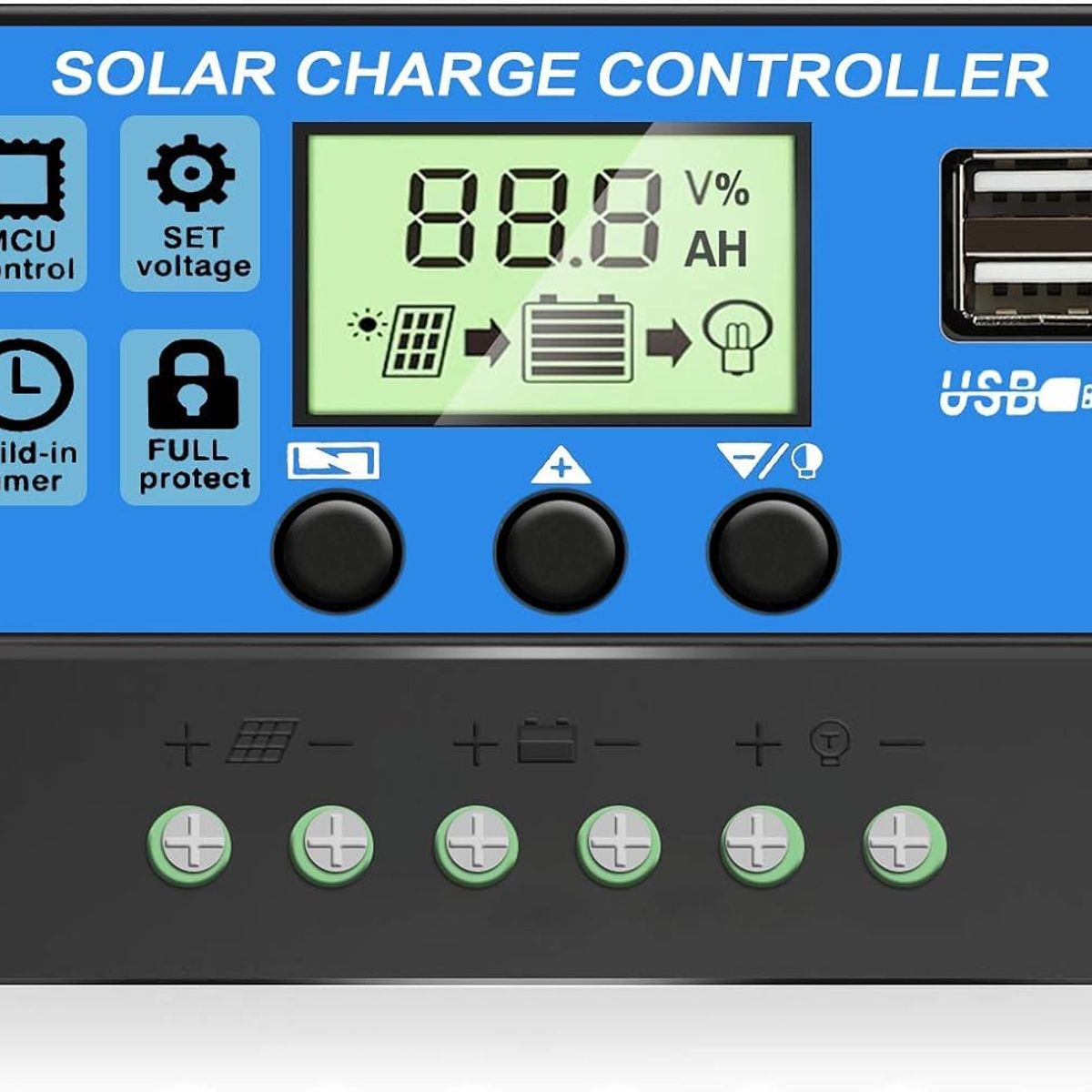 KUANGYE - Regulador Carga Solar Panel Digital 12v 24v 30a