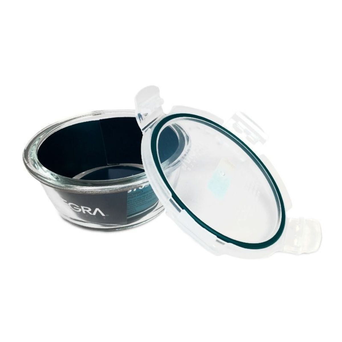 ALLEGRA - PACK X 4 CONTENEDOR HERMÉTICO DE VIDRIO REDONDO 370 LITROS  ALLEGRA