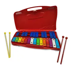 MALIK - Metalófono 25 Notas Cromático Premium Rojo