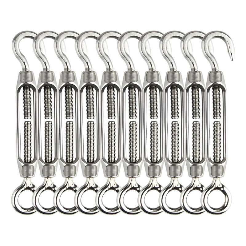 GENERICO - 12 Und Pack Tensor Ojo Gancho Galvanizado Acero 3/16 M5