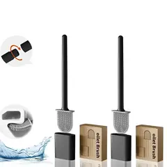 GENERICO - 2pc Escobilla Y Base Inodoro De Silicona Varilla Desmontable