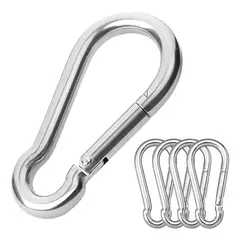 GENERICO - Mosquetón Bombero Inoxidable 8x 80mm Pack De 10