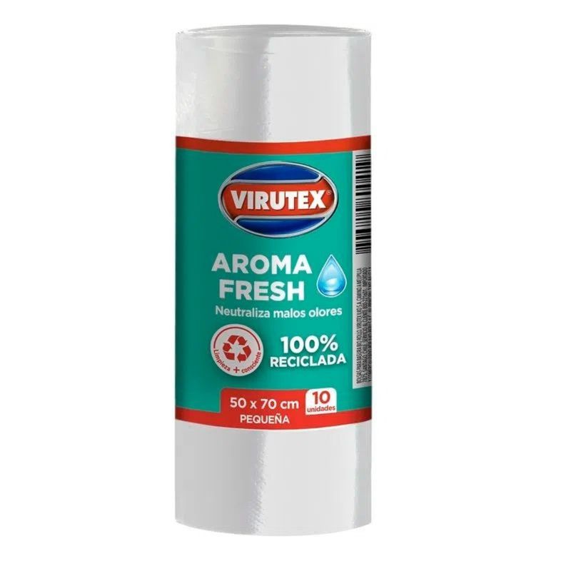 VIRUTEX - PACK X 4 BOLSAS DE BASURA RECICLADA BLANCA 50×70 CM  VIRUTEX
