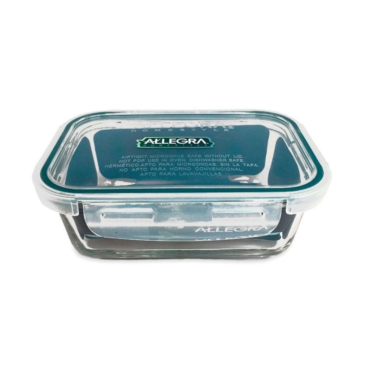 ALLEGRA - PACK X 4 CONTENEDOR HERMÉTICO DE VIDRIO RECTANGULAR 600 ML