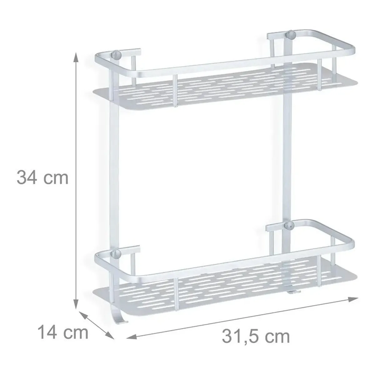 GENERICO - Repisa Pared Especial Baño2 Niveles Aluminio Nuevo
