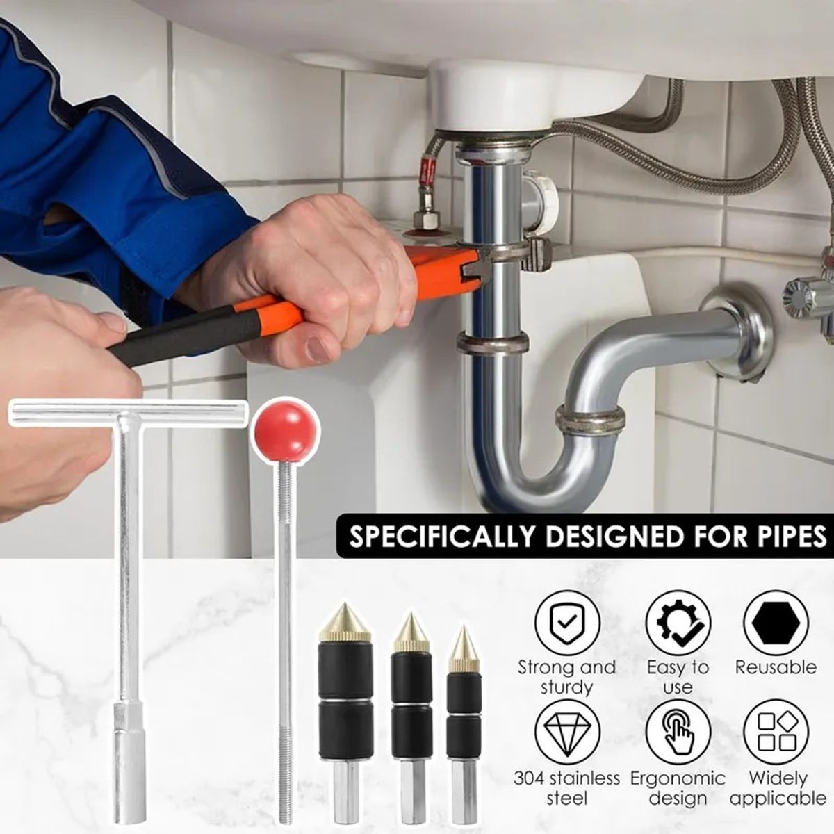 GENERICO - Obturador Agua 32 25 20 Mm Para Tapón Plomería Stop