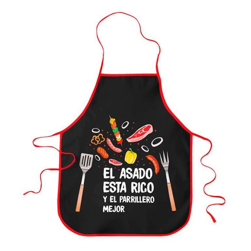 PALERMO - PACK X 4 DELANTAL COCINA ANTICUCHO NEGRO  PALERMO