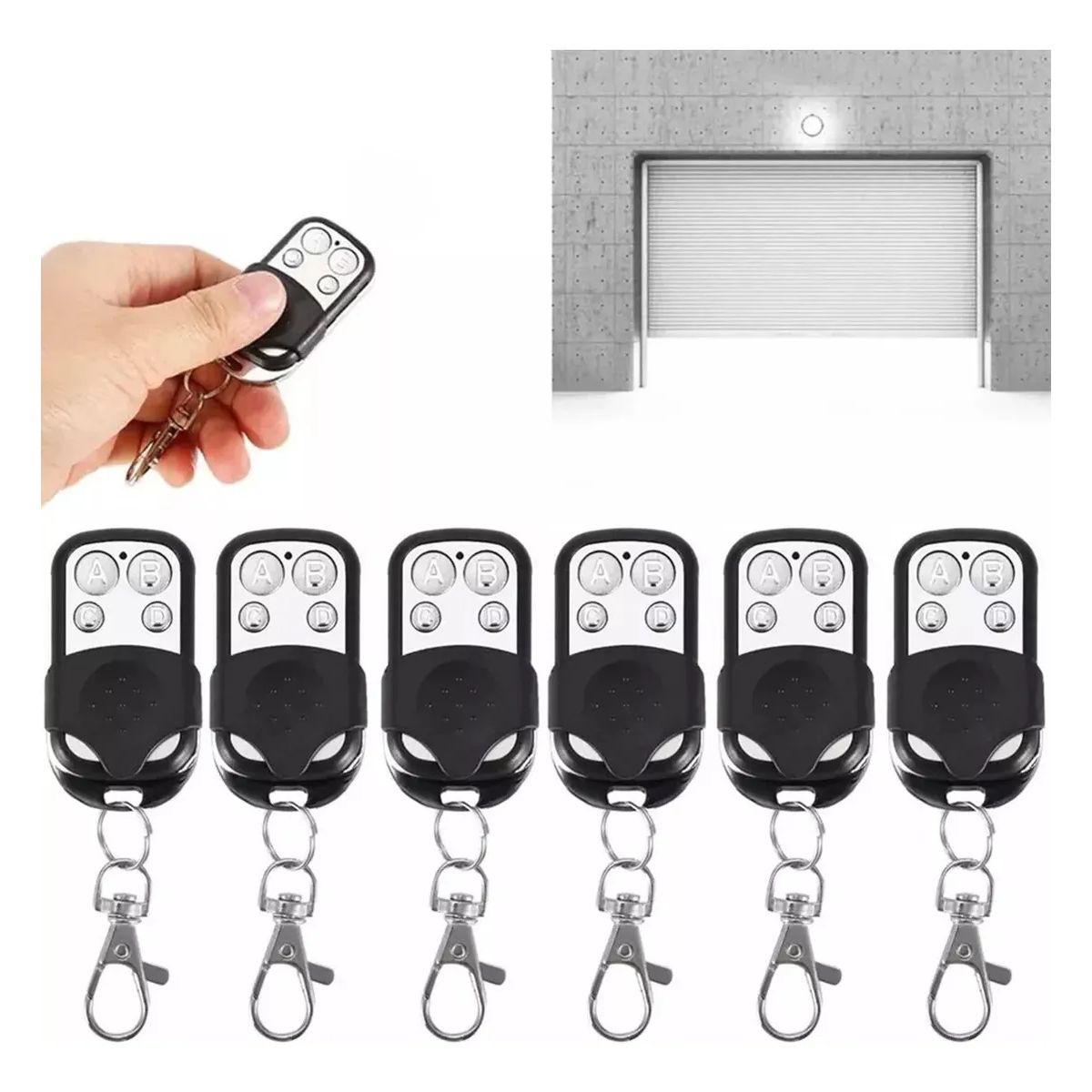 KUANGYE - Pack 6 Control Remoto Portón Eléctrico Universal Puerta Motor 433mhz