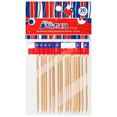 BIG PARTY - PACK X 4 BROCHETA CON BANDERA CHILENA 15 CENTIMETROS 20 UND