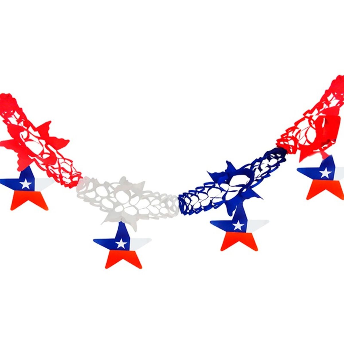 BIG PARTY - PACK X 4 GUIRNALDA CUADRADA GRANDE CON ESTRELLAS 2 METROS  BIG PARTY