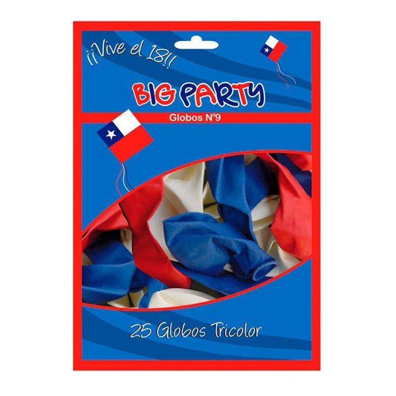 BIG PARTY - PACK X 4 GLOBOS N°9 FIESTAS PATRIAS 25 UND  BIG PARTY