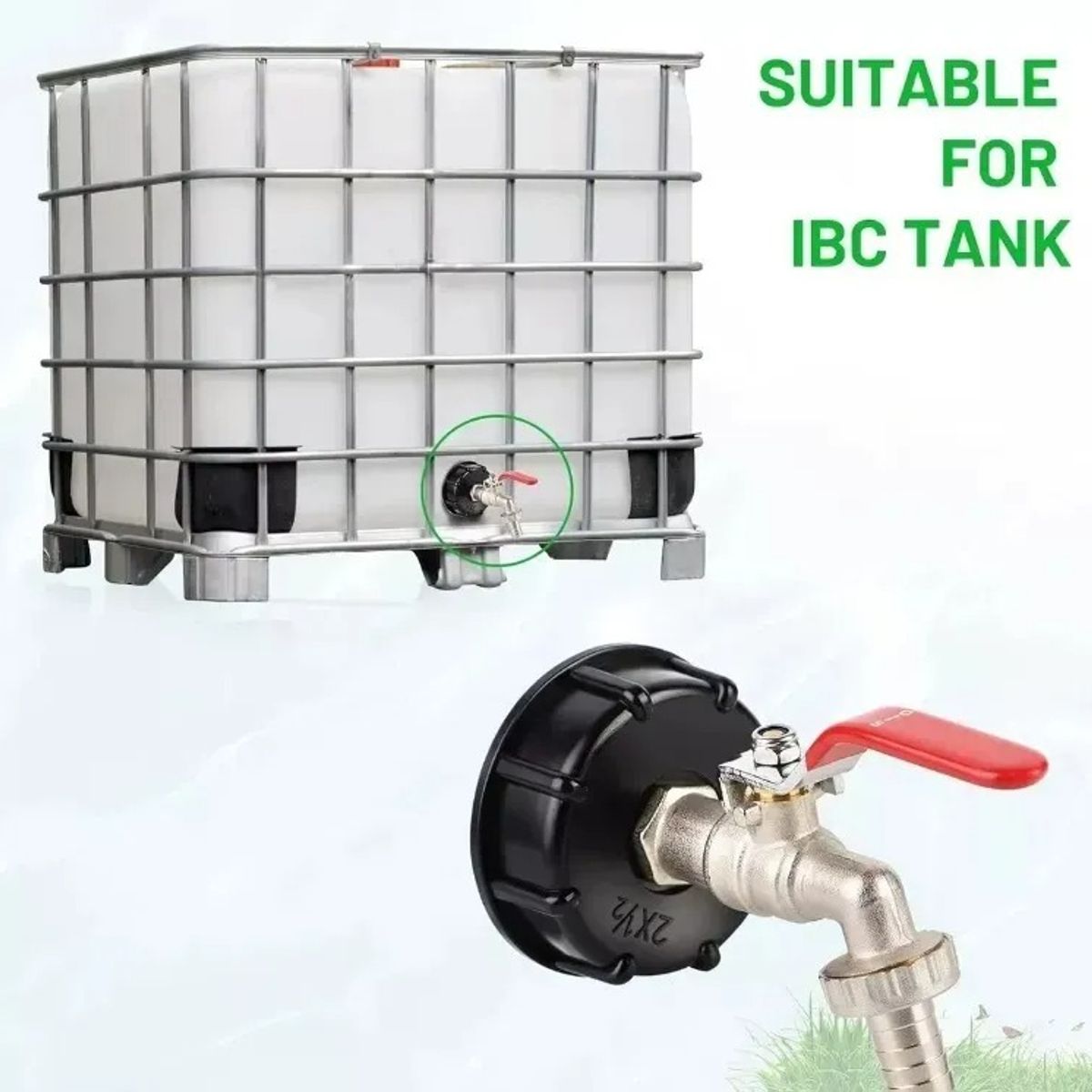 GENERICO - Tapa S60x6 Adaptador Ibc Con Salida 12 + Llave Jardi