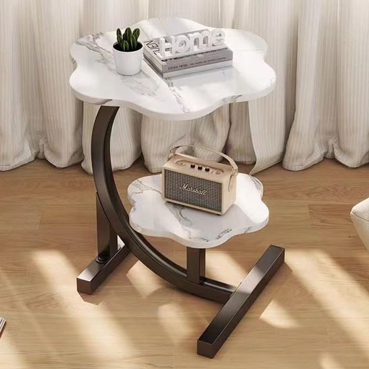 YOMYM - Mesa De Centro Lateral Living Vanguardia Madera Blanco