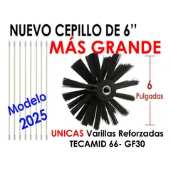 GENERICO - Kit Limpieza Cañon Estufa Leña 6 Desde Abajo Sin Subirse