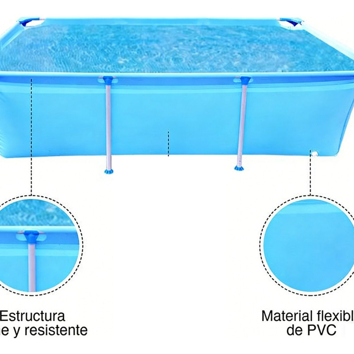 AFVENTURA - Piscina Con  2612l 66x179x258 Cm Celeste
