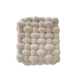 GENERICO - Almohada Trenzada Cojín Con Relleno Algodón Sherpa Cuadrada