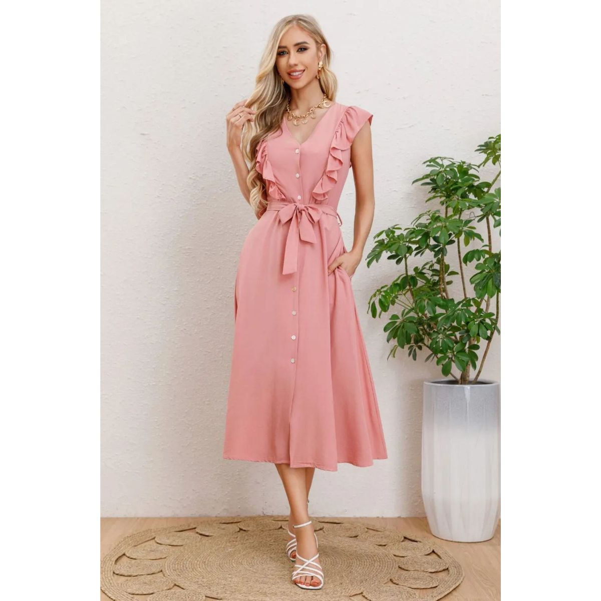 LOOK SHOP - Vestido Largo Primavera Mujer, Casual Maxi Vestidos 3339