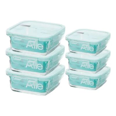 Imagen 2 del producto Pack 6 Taper De Vidrio Contenedor Cuadrado 740-380ml