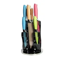 Set de Cuchillos con Pedestal Giratorio Multicolor THM-01T