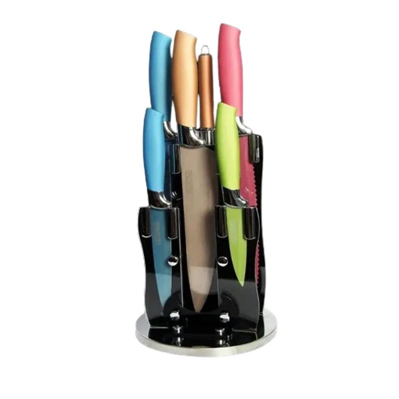 THOMAS - Set de Cuchillos con Pedestal Giratorio Multicolor THM-01T