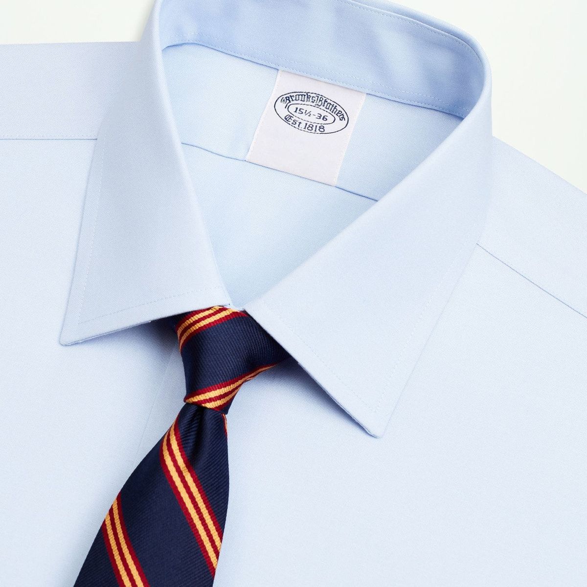 BROOKS BROTHERS - Camisa Cotton Pinpoint Regular Non-Iron Ainsley Hombre Celeste