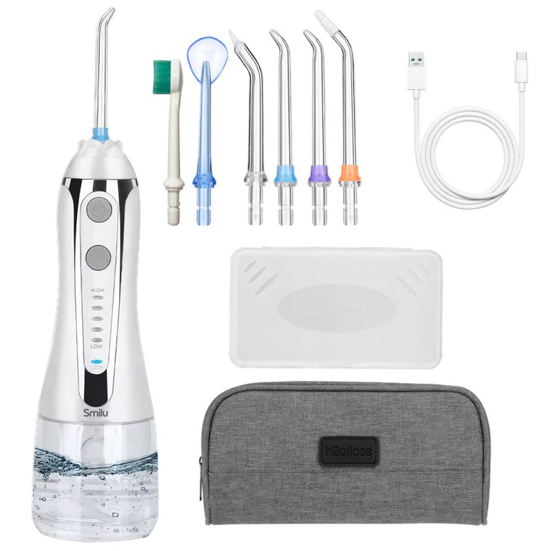 EMETRES - Irrigador Dental Limpieza Bucal Smilu Irrigador Oral  6 Boquillas
