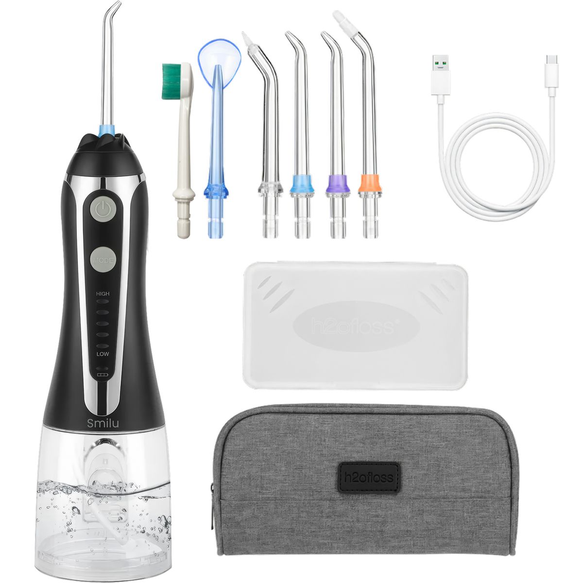 EMETRES - Irrigador Dental Limpieza Bucal Smilu Irrigador Oral  6 Boquillas