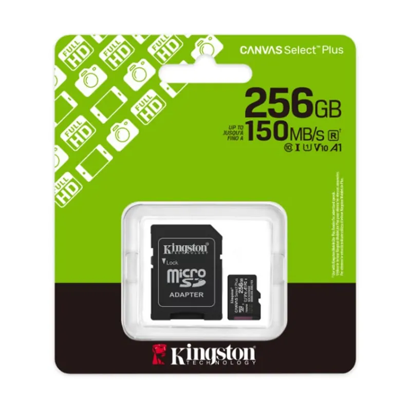 KINGSTON - Tarjeta de Memoria Kingston microSD 256GB Canvas Select Plus