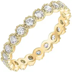 LUXURYJOYAS - Anillo Corona Baño Oro 18kt Circones Cúbicos