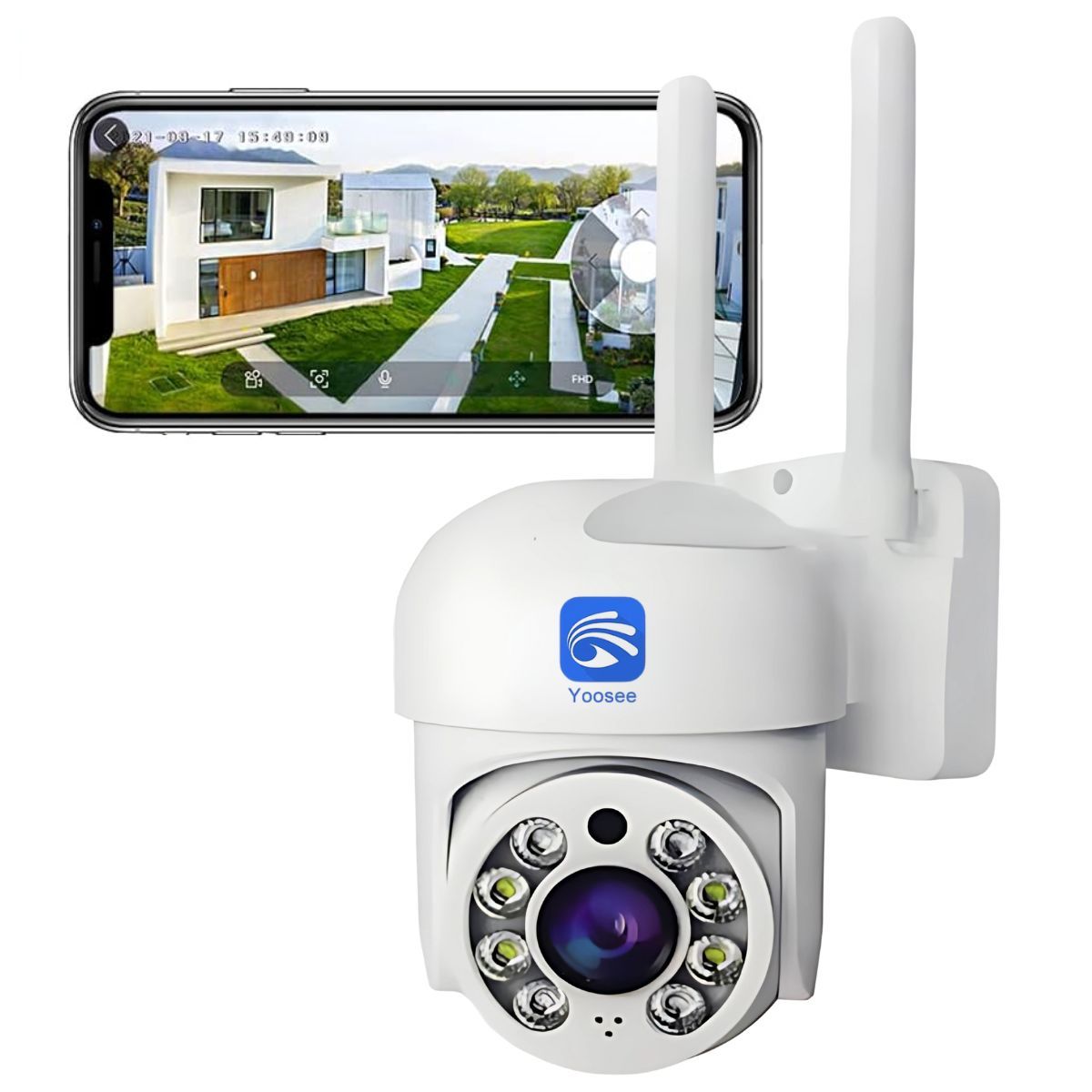 BAZUCA - Cámara Seguridad Exterior Wifi FullHD 1080p 2mp Vision Nocturna Color Infrarrojo