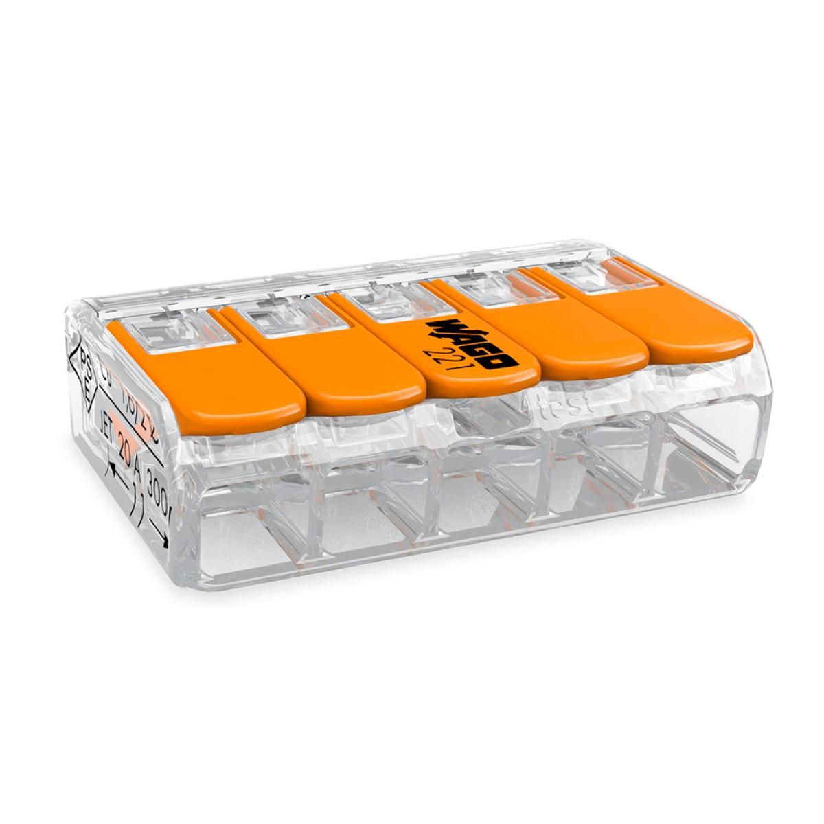 GENERICO - Conector de empalme Wago 2 salidas compacto pack 5