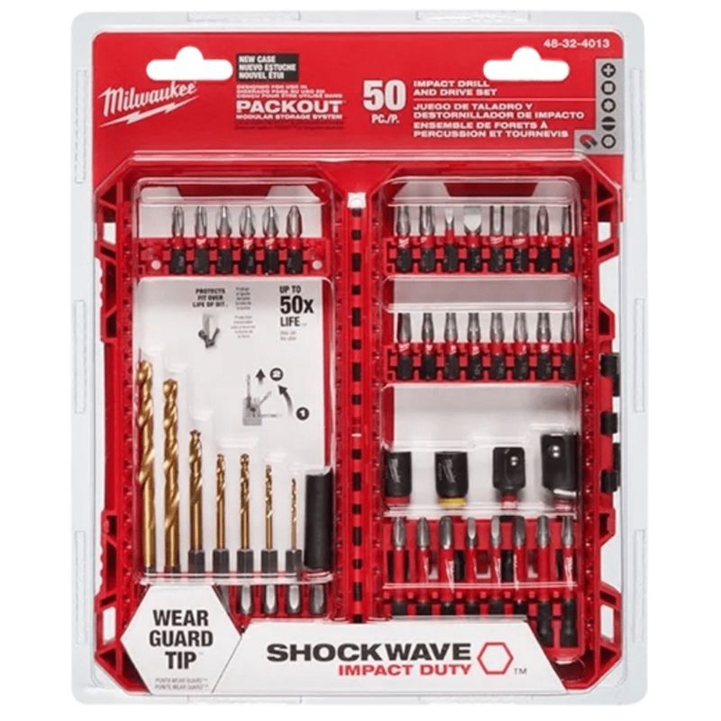 MILWAUKEE - Set de 50 Puntas Y Accesorios Impacto Shockwave Milwaukee 48-32-4013